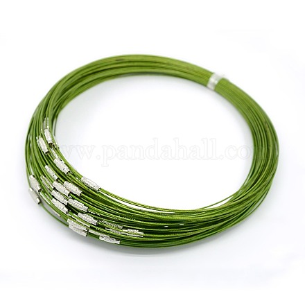 201 Stainless Steel Wire Necklace Cord TWIR-SW001-7-1-1