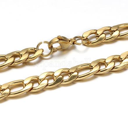 304 Edelstahl-Cuban Link Kette Halsketten und Armbänder Schmuck-Sets SJEW-O065-B-05G-1