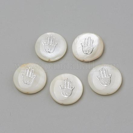 Perles de coquillages naturels d'eau douce SHEL-Q011-003P-1