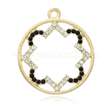 Plaqué anneau d'or alliage pendentifs en strass PALLOY-J611-01G-1