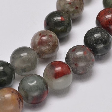 Natural Indian Agate Round Bead Strands G-M289-01-6mm-1