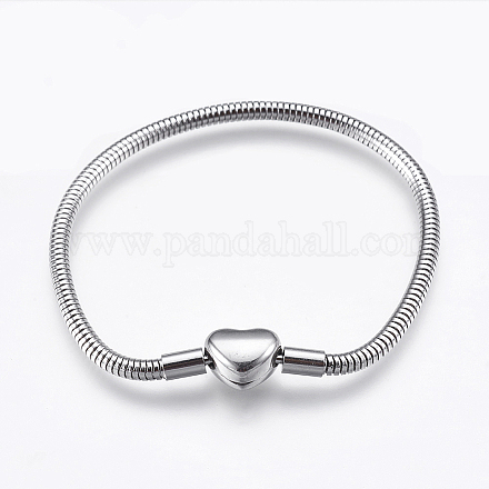 304 Stainless Steel European Style Round Snake Chains Bracelet Making STAS-I097-004B-P-1