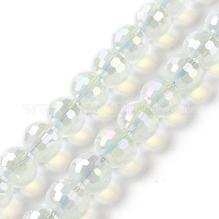 Chapelets de perles en verre d'imitation jade électrolytique GLAA-E036-12C-1