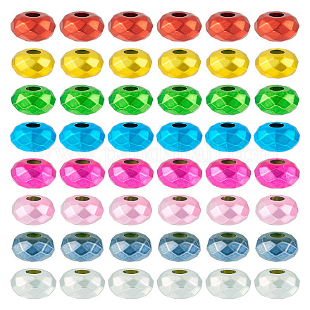 80 pièces 8 couleurs perles européennes en résine RESI-TA0002-30-1
