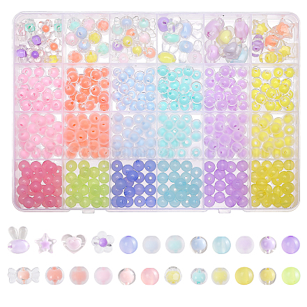 CHGCRAFT 498Pcs 24Styles Transparent Acrylic Stars Beads Stars Bead in Bead Candy Bead DIY Beads for Bracelets Necklaces Earring Crafts DIY Jewelry Making OACR-PH0004-11-1