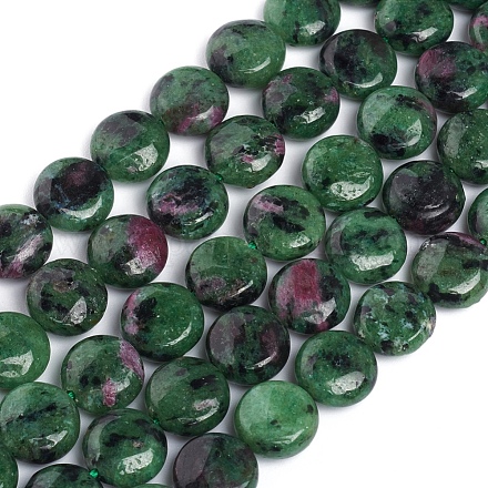 Chapelets de perles de rubis en zoïsite naturelle G-L505-10-10mm-1