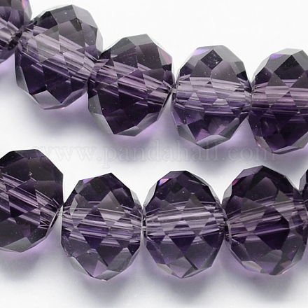 Indigo Color Faceted Rondelle Handmade Imitate Austrian Crystal Glass Beads X-G02YI072-1