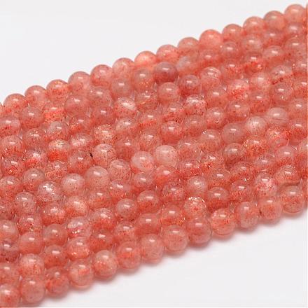 Chapelets de perles de sunstone naturelle naturelles G-F306-12-5mm-1