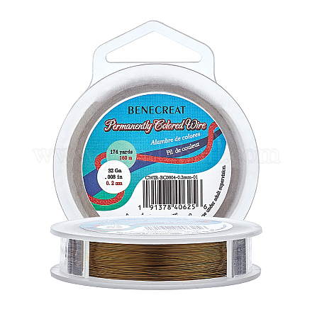 BENECREAT 0.2mm(32Gauge) Tarnish Resistant Copper Wire 160m Antique Bronze Jewelry Beading Wire for Crafts Beading Jewelry Making CWIR-BC0004-0.2mm-01-1