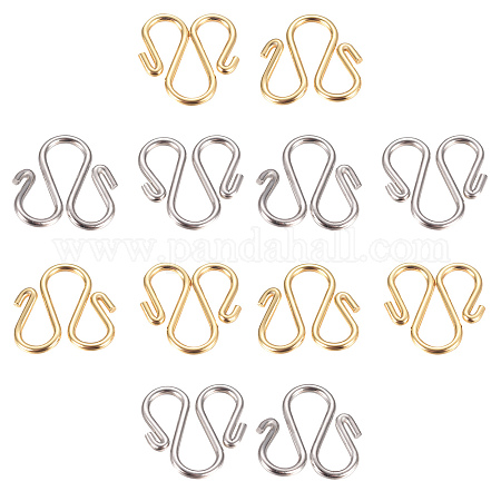 UNICRAFTALE 1pc Fish Hook Clasps Stainless Steel S Hook Clasps Fish Hook  Charms Clasps Bracelet Clasps for Leather Cord Bracelets Making  39x23.5x6.5mm, Hole 4mm 