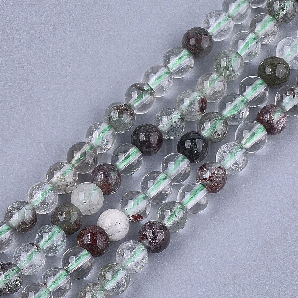 Wholesale Natural Green Lodolite Quartz/Garden Quartz Beads Strands