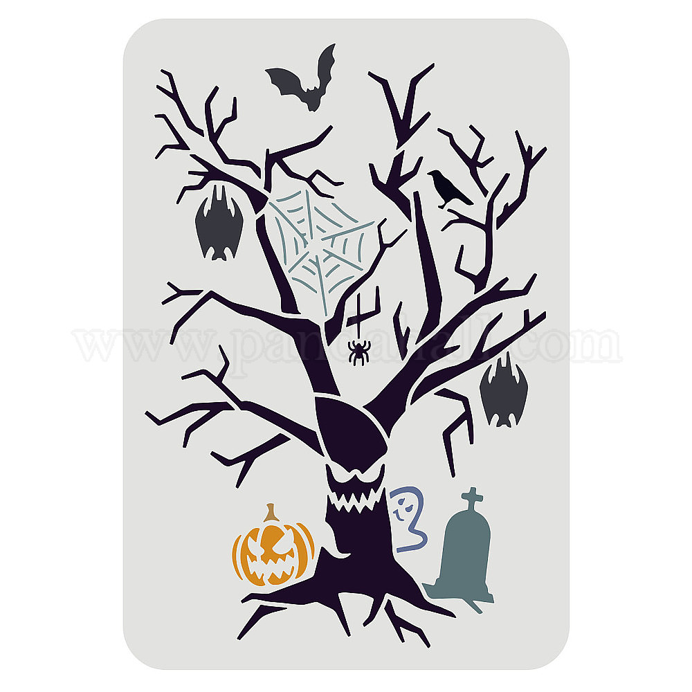 Shop FINGERINSPIRE Halloween Themed Hollow Tree Designs Stencils with