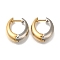Rack Plating Brass Hoop Earrings, Long-Lasting Plated, Cadmium Free & Lead Free, Ring, Platinum & Real 18K Gold Plated, 19.5x7x18mm