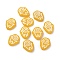 Handmade Lampwork Beads, Runes, with Enamel, Yellow, 19.5~20x17x5~5.5mm, Hole: 1.2mm