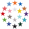 90Pcs 18 Colors Computerized Embroidery Cloth Iron on/Sew on Patches, Applique DIY Costume Accessory, Star, Mixed Color, 3x3cm, 5pcs/color