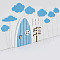 Wood Craft Supplies, Unfinished Wood, Door, Light Sky Blue, 14.7x9.7x0.55cm