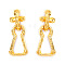 Zinc Alloy Dangle Earrings for Women, Cross, Golden, 83x36mm