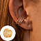 Brass Rhinestone Cuff Earrings, Light Gold, Heart, 10x10mm
