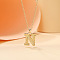 Alloy Textured Initial Pendant Necklaces, Golden, Letter N, 18.31 inch(46.5cm)