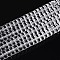 Transparent Glass Beads Strands, Flat Round, Clear, 4~4.5x3mm, Hole: 0.5~0.8mm, about 126~129pcs/strand, 14.57~14.96''(37~38cm)