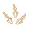 Brass Micro Pave Clear Cubic Zirconia Pendants, Cadmium Free & Lead Free, Saint, Real 18K Gold Plated, 29x15x3mm, Hole: 3x4mm