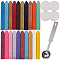 DIY Sealing Wax Stamp Kits, with Sealing Wax Sticks without Wicks, Stainless Steel Spoon and Flat Round Candle, Mixed Color