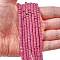 Dyed Synthetic Imperial Jasper Beads Strands, Frosted, Flat Round/Disc, Heishi Beads, Cerise, 4~4.5x2~2.5mm, Hole: 0.9mm, about 160~163pcs/strand, 14.53''~14.72''(36.9~37.4cm)