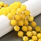 Natural Quartz Dyed Beads Strands, Faceted, with Seed Beads, Twist, Gold, 10x9~10x9~10mm, Hole: 1mm, about 33~34pcs/strand, 15.04''~15.35''(38.2~39cm)