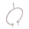 Brass Cup Peg Ring Settings, Adjustable Ring Settings for Half Drilled Beads, Platinum, 3mm, Adjustable, Pin: 0.8~1mm