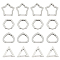 8Pairs 4 Styles 304 Stainless Steel Huggie Hoop Earrings, Mixed Shapes, Stainless Steel Color, 2pairs/style