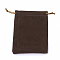 Velvet Packing Pouches, Drawstring Bags, Coffee, 15~15.2x12~12.2cm