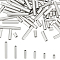 72Pcs 6 Style 304 Stainless Steel Tube Beads, Stainless Steel Color, 4~25x3mm, Hole: 2mm, 12pcs/style