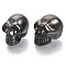 Electroplate K9 Glass Display Decorations, Skull, for Halloween, Black, 21.5x18.5x27mm