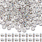 200Pcs Brass Rhinestone Spacer Beads, Grade A, Straight Flange, Silver Color Plated, Rondelle, Crystal AB, 6x3mm, Hole: 1mm, 200pcs/set