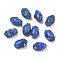 Handmade Lampwork Beads, Rice wit Flower, Blue, 23x12~13mm, Hole: 1.6mm