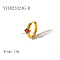 Elegant Stainless Steel Cubic Zirconia Hoop Earrings, Golden, Red