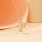 Alloy Textured Initial Pendant Necklaces, Golden, Letter P, 18.31 inch(46.5cm)