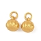 Brass Charms, Pumpkin Charms, Rack Plating, Long-Lasting Plated, Lead Free & Cadmium Free, Real 24K Gold Plated, 8x6.5mm, Hole: 2mm