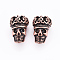 Brass Beads, Skull, Red Copper, 20x13x11mm, Hole: 5mm