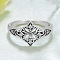 Knot Brass with Crystal Rhinestone Finger Rings, Antique Silver, US Size 8(18.1mm)