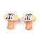 Handmade Lampwork Enamel Beads, Hand Drawn Beads, Mushroom, Light Coral, 17.5~18.5x15~15.5mm, Hole: 1.2mm