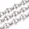 Iron Round Ring Link Chains, Unwelded, with Spool, Platinum, 8x1mm, about 32.81 Feet(10m)/Roll