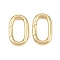 Brass Spring Gate Rings, Oval, Rack Plating, Long-Lasting Plated, Lead Free & Cadmium Free, Real 18K Gold Plated, 19.5x12x3mm, Inner Diameter: 14x6.5mm