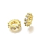 Brass Micro Pave Clear Cubic Zirconia Beads, Rack Plating, Long-Lasting Plated, Lead Free & Cadmium Free, Flat Round, Golden, 10x2.5mm, Hole: 4.5mm