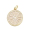 Rack Plating Brass Enamel Pendants, with Jump Ring, Long-Lasting Plated, Cadmium Free & Lead Free, Lemon Slices Charm, Real 18K Gold Plated, White, 17x14.5x2mm, Hole: 3mm