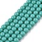 Opaque Solid Color Glass Beads Strands, Round, Turquoise, 4~4.5mm, Hole: 0.8mm, about 97~99pcs/strand, 14.76 inch~14.96 inch(37.5~38cm)