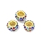 Alloy Rhinestone Clay Pave Beads, Rondelle, Colorful, 11.5x6.5mm, Hole: 5mm