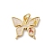 Brass Enamel & Sequins Pendants, Butterfly Charm, with Jump Ring, Cadmium Free & Lead Free, Rack Plating, Long-Lasting Plated, Real 18K Gold Plated, Beige, 16.5x19x1.5mm, Hole: 3.5mm