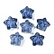 Transparent Spray Paint Glass Beads, Star with Bowknot, Midnight Blue, 14x15x7mm, Hole: 1.2mm
