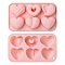 Silicone Molds, Heart, Pink, 17.6x10.3x2.5cm